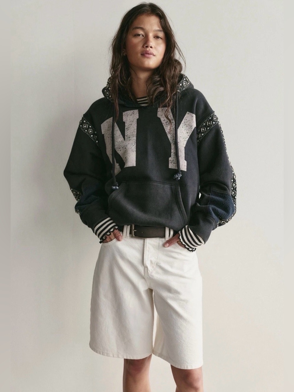 Free Free People Midnight Sparkle Hoodie We The Free Embellishments Graphic Blac